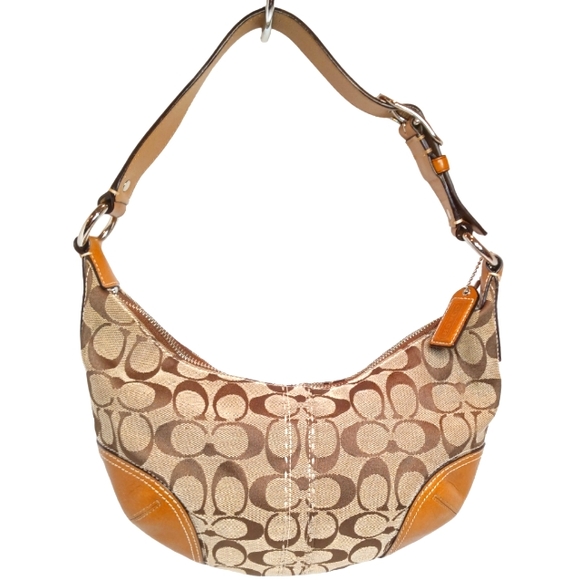 Coach Bags Coach Hamptons Signature Jacquard Canvas Tan Leather